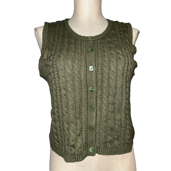 Belford Vintage Women’s Cashmere Sweater Vest size S Button Up Cable Knit - Picture 1 of 6